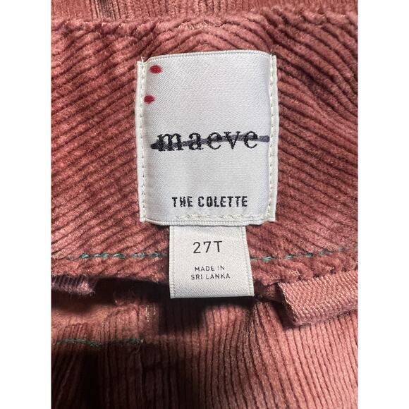 New Anthropologie Maeve 27 Tall Colette Cropped Corduroy Wide Leg Pants Orange - Picture 8 of 10